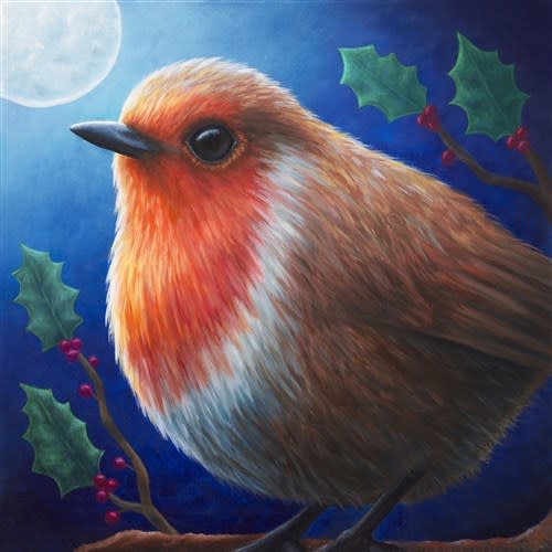 Crystal Art Card Kit Robin 18 x 18cm
