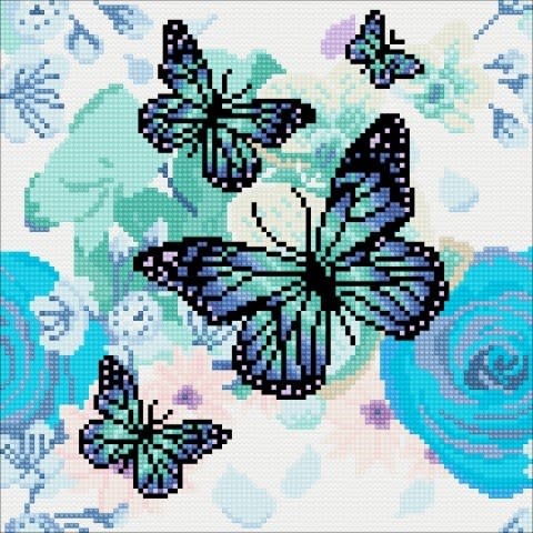 Crystal Art Kit Orchids & Butterflies 30 x 30cm