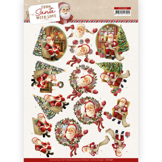 Amy Design 3D knipvel - From Santa with Love - Santa