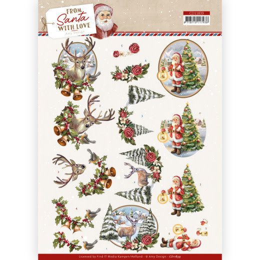 Amy Design 3D knipvel - From Santa with Love - Deer