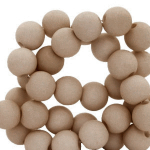 Acryl kralen shiny Cappucino brown 6mm