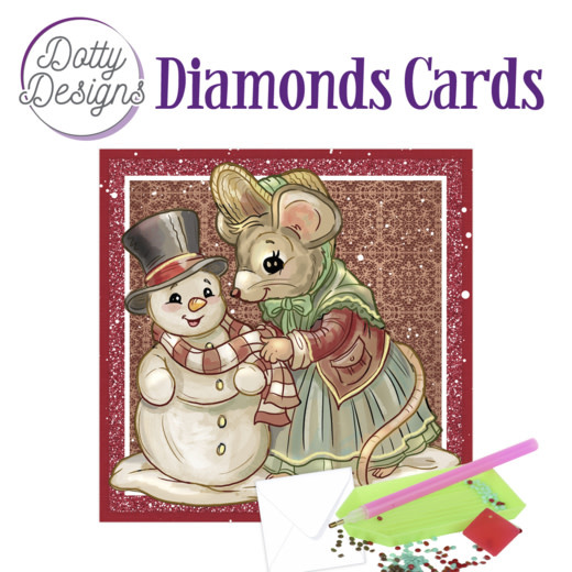 Dotty Design Diamond Cards - Mouse and Snowman