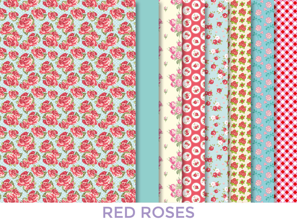 Dress your Doll - Making Couture Fabric set Kit Red Roses