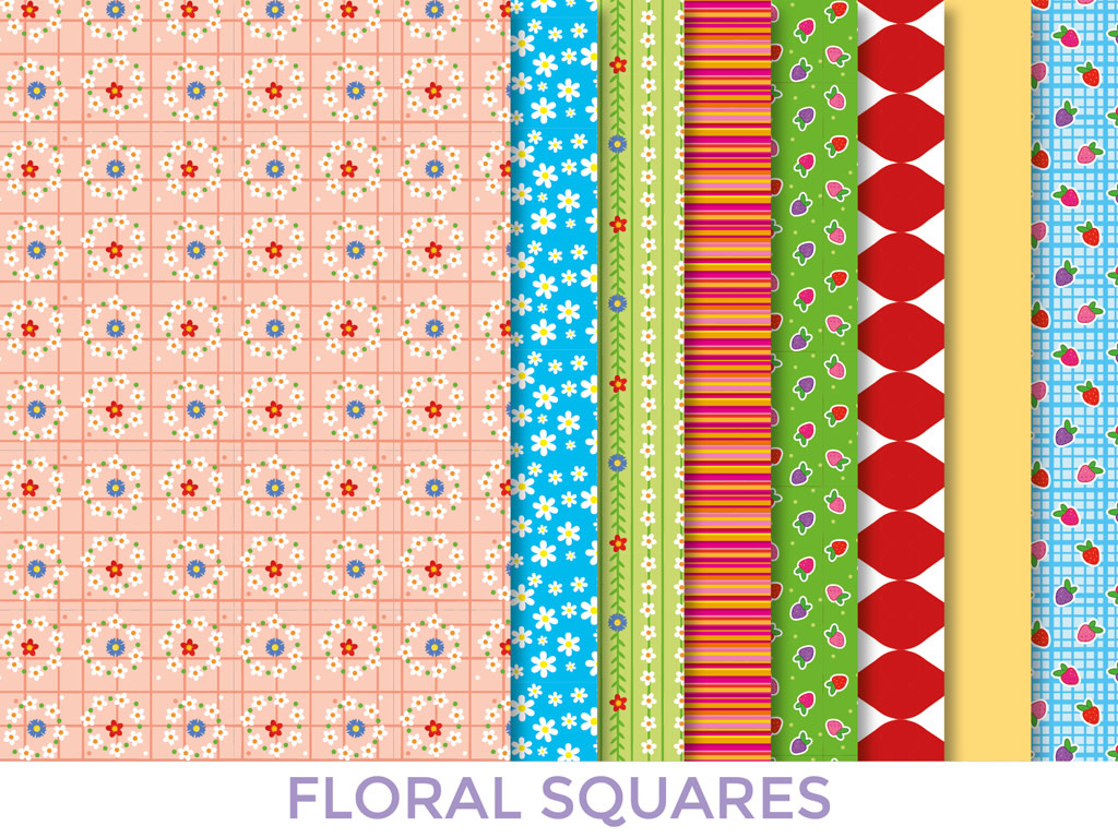 Dress your Doll - Making Couture Fabric set Kit Floral Squares