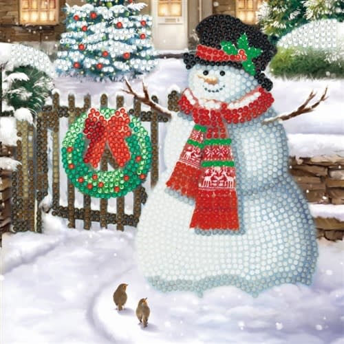 Crystal Card Kit Smiling Snowman 18 x 18cm