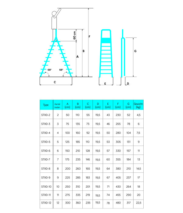 Euro Scaffold EuroStairs Pro Dubbele trap DT6 met beugel