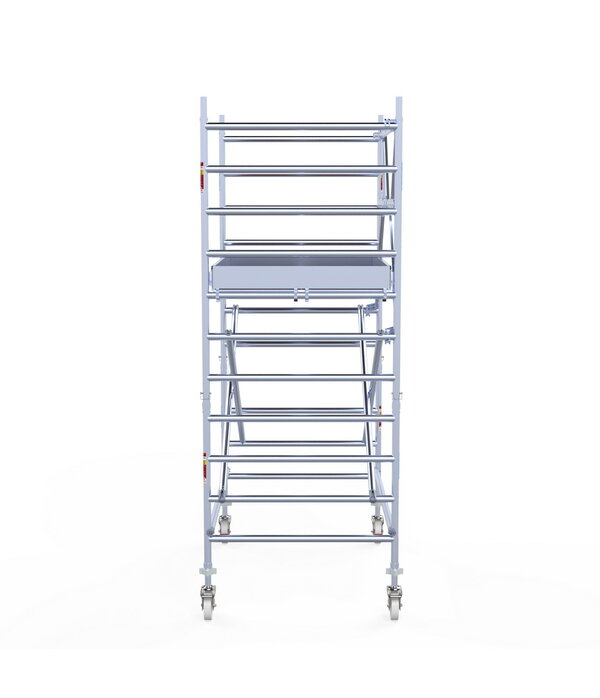 Euro Scaffold Euroscaffold Original 135x250 4,2m werkhoogte carbon vloer tegen de gevel