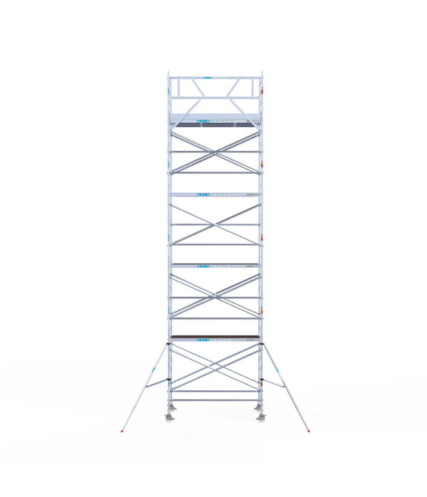 Euro Scaffold Euroscaffold Original 135x250 10,2m werkhoogte carbon vloer tegen de gevel