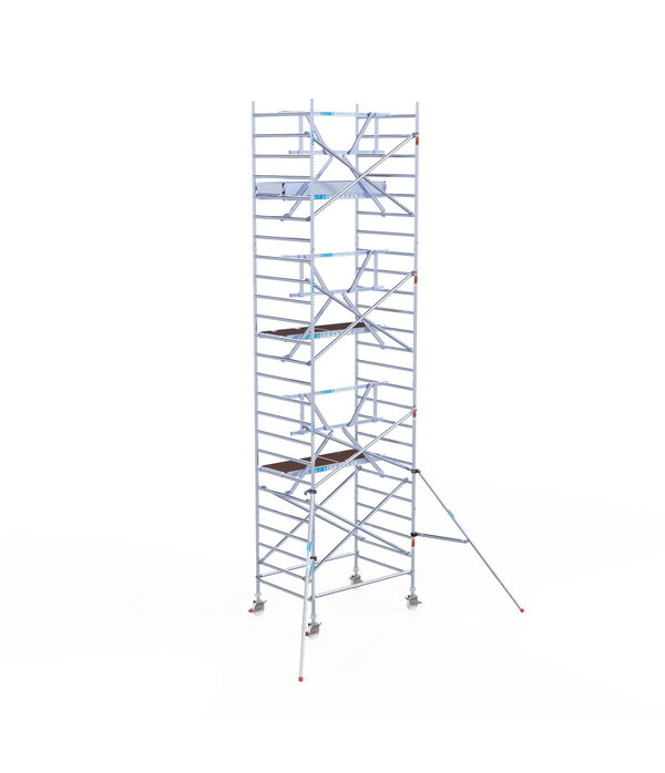 Euro Scaffold Euroscaffold Professional 135x250 8,2m werkhoogte carbon vloer tegen de gevel