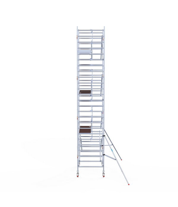 Euro Scaffold Euroscaffold Professional 135x250 8,2m werkhoogte carbon vloer tegen de gevel