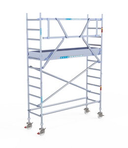 Euro Scaffold Euroscaffold Original 75x250 4,2m werkhoogte carbon vloer tegen de gevel Euroscaffold Original 75x250 4,2m werkhoogte carbon vloer tegen de gevel