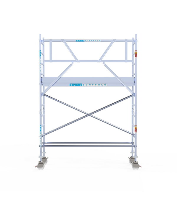 Euroscaffold Original 75x250 4,2m werkhoogte carbon vloer tegen de gevel Euro Scaffold Euroscaffold Original 75x250 4,2m werkhoogte carbon vloer tegen de gevel