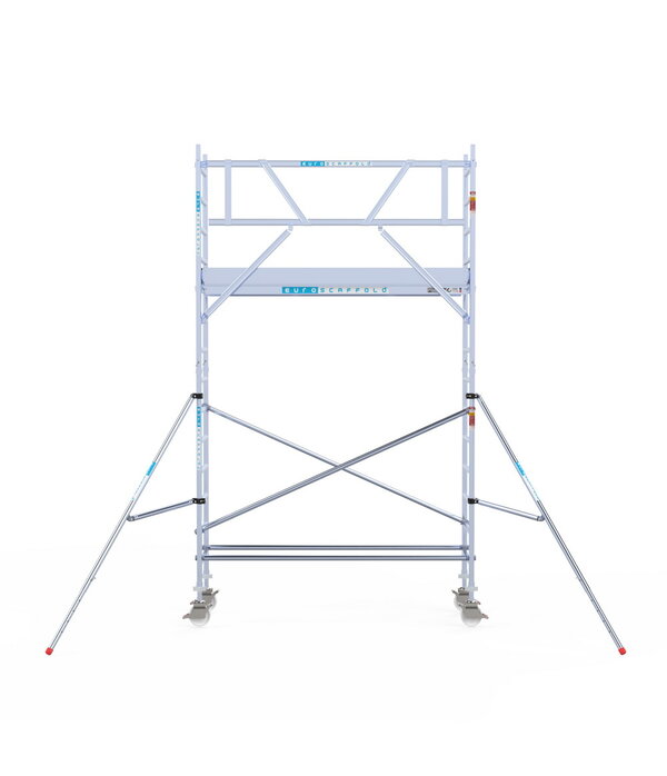 Euro Scaffold Euroscaffold Original 75x250 5,2m werkhoogte carbon vloer tegen de gevel