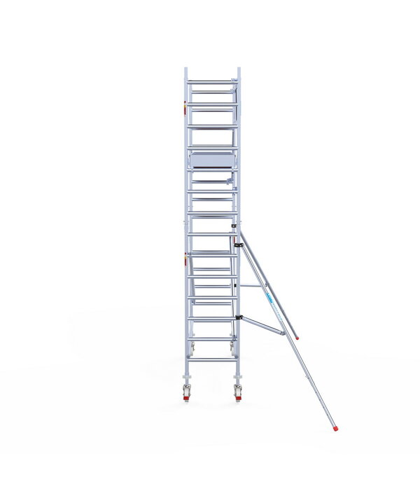 Euro Scaffold Euroscaffold Original 75x250 5,2m werkhoogte carbon vloer tegen de gevel