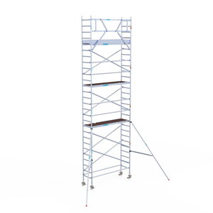 Euroscaffold Original 75x250 9,2m werkhoogte carbon vloer tegen de gevel