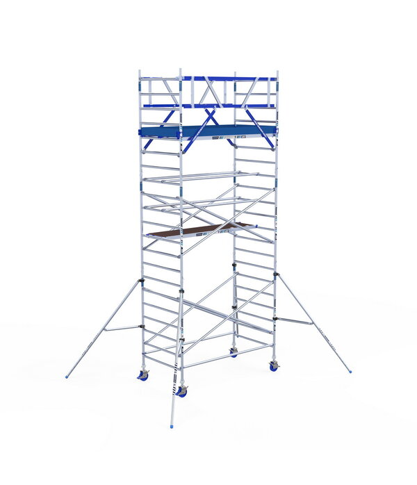 ASC IND ASC Rolsteiger 135x250x7.2 mtr. wh Carbon met schoren tegen de gevel
