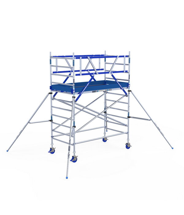 ASC IND ASC Rolsteiger 135x250x4.2 mtr. wh Carbon met schoren tegen de gevel