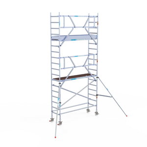 Euroscaffold Professional 75x250 6,2m werkhoogte carbon vloer tegen de gevel