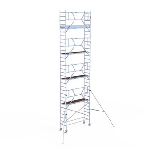 Euroscaffold Professional 75x250 10,2m werkhoogte carbon vloer tegen de gevel