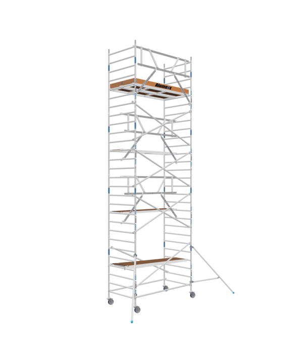 ALX rolsteiger 135 x 250 x 9,2m WH met AGS voorloopleuning Alumexx ALX rolsteiger 135 x 250 x 9,2m WH met AGS voorloopleuning