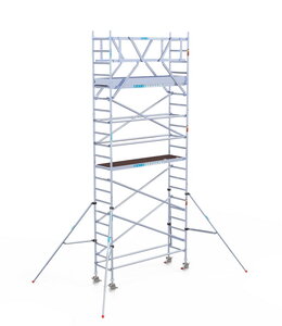 Euro Scaffold Rolsteiger Euroscaffold Original 75x250 7,2m werkhoogte carbon vloer vrijstaand Rolsteiger Euroscaffold Original 75x250 7,2m werkhoogte carbon vloer vrijstaand