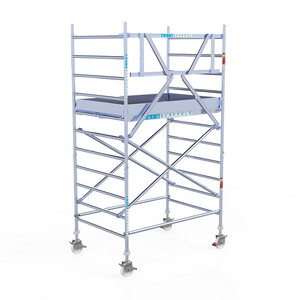 Rolsteiger Euroscaffold Original 135x190 4,2m werkhoogte carbon vloer tegen de gevel