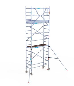 Rolsteiger Euroscaffold Original 75x190 6,2m werkhoogte carbon vloer tegen de gevel