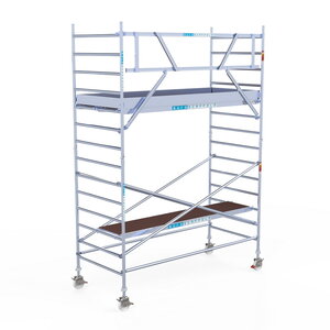Rolsteiger Euroscaffold Original 135x305 5,2m werkhoogte carbon vloer tegen de gevel