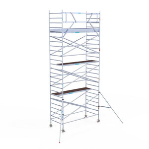 Rolsteiger Euroscaffold Original 135x305 8,2m werkhoogte carbon vloer tegen de gevel