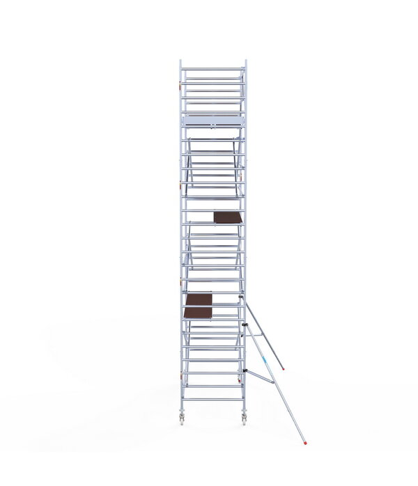 Euro Scaffold Rolsteiger Euroscaffold Original 135x305 8,2m werkhoogte carbon vloer tegen de gevel