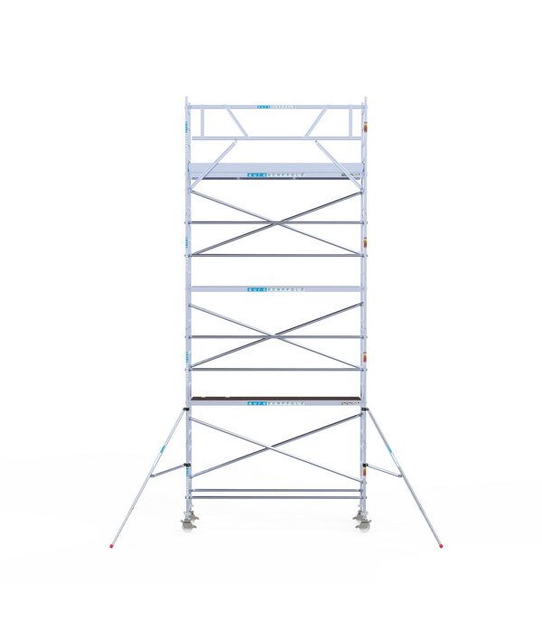 Euro Scaffold Rolsteiger Euroscaffold Original 75x305 8,2m werkhoogte carbon vloer tegen de gevel