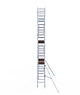 Euro Scaffold Rolsteiger Euroscaffold Original 75x305 8,2m werkhoogte carbon vloer tegen de gevel