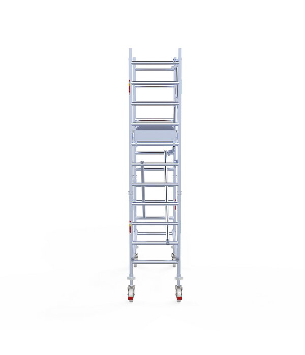 Euro Scaffold Rolsteiger Euroscaffold Professional 75x190 4,2m werkhoogte carbon vloer tegen de gevel