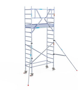 Rolsteiger Euroscaffold Professional 75x190 5,2m werkhoogte carbon vloer tegen de gevel