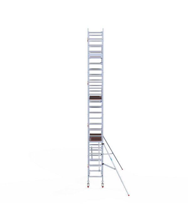 Euro Scaffold Rolsteiger Euroscaffold Professional 75x190 8,2m werkhoogte carbon vloer tegen de gevel