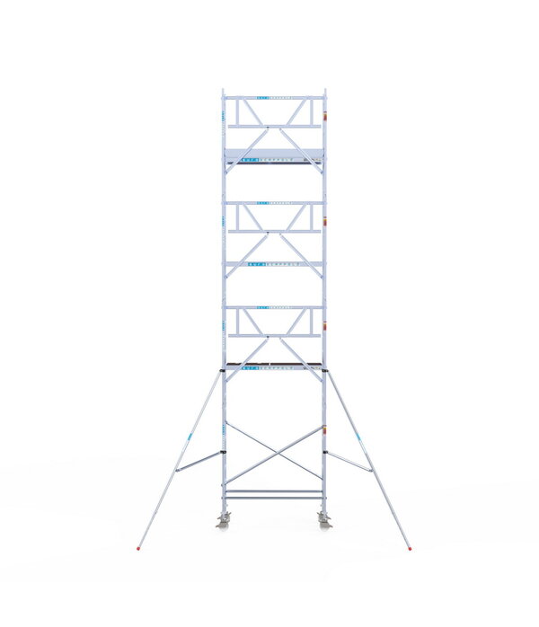 Euro Scaffold Rolsteiger Euroscaffold Professional 75x190 9,2m werkhoogte carbon vloer tegen de gevel