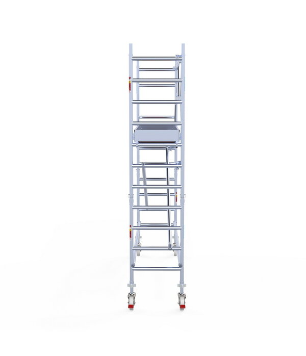 Euro Scaffold Rolsteiger Euroscaffold Professional 75x305 4,2m werkhoogte carbon vloer tegen de gevel