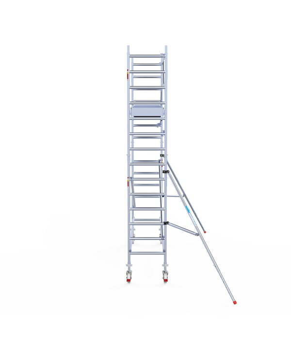 Euro Scaffold Rolsteiger Euroscaffold Professional 75x305 5,2m werkhoogte carbon vloer tegen de gevel