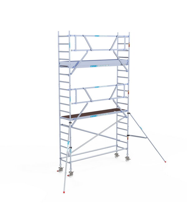 Euro Scaffold Rolsteiger Euroscaffold Professional 75x305 6,2m werkhoogte tegen de gevel