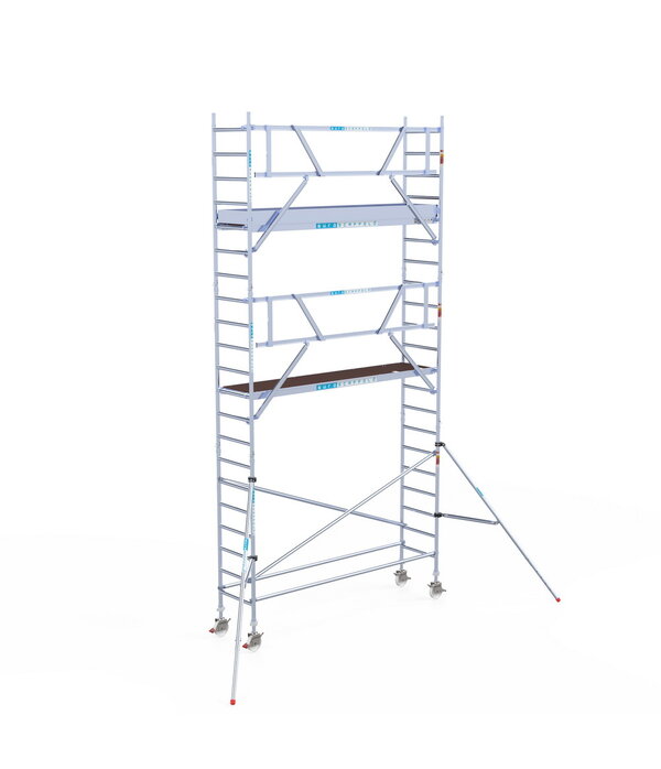 Euro Scaffold Rolsteiger Euroscaffold Professional 75x305 7,2m werkhoogte tegen de gevel