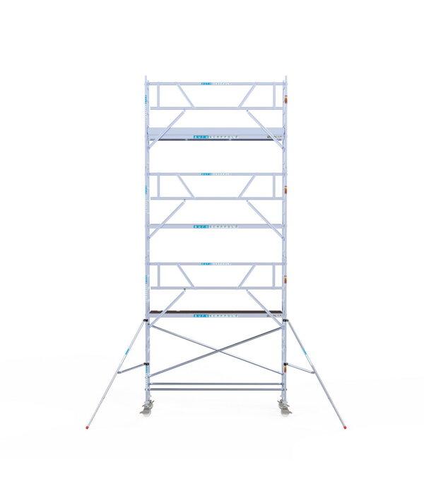Euro Scaffold Rolsteiger Euroscaffold Professional 75x305 8,2m werkhoogte carbon vloer tegen de gevel
