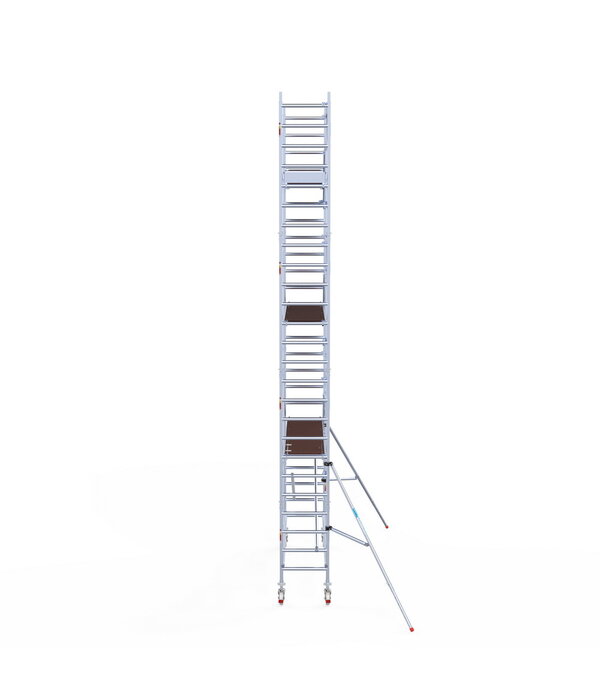 Euro Scaffold Rolsteiger Euroscaffold Professional 75x305 8,2m werkhoogte carbon vloer tegen de gevel