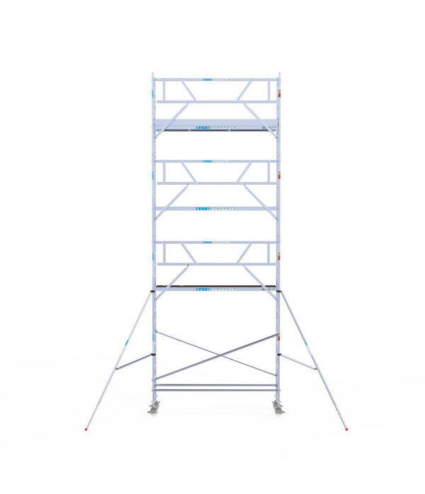 Euro Scaffold Rolsteiger Euroscaffold Professional 75x305 9,2m werkhoogte carbon vloer tegen de gevel
