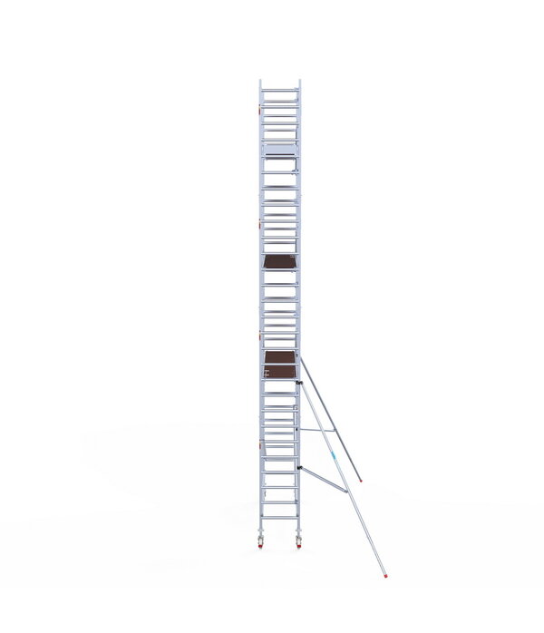 Euro Scaffold Rolsteiger Euroscaffold Professional 75x305 9,2m werkhoogte carbon vloer tegen de gevel