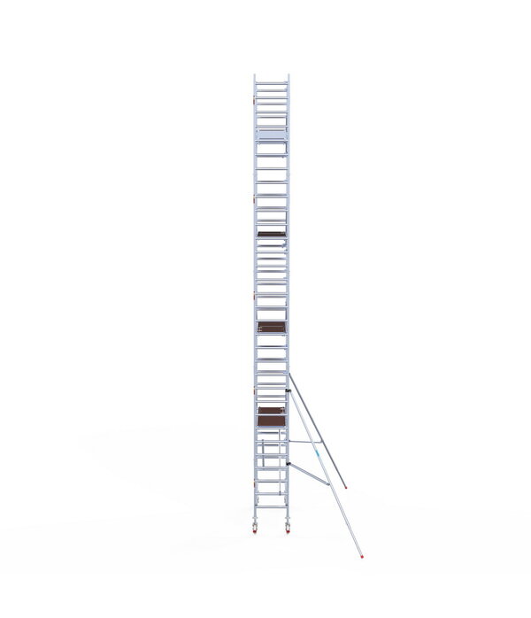 Euro Scaffold Rolsteiger Euroscaffold Professional 75x305 10,2m werkhoogte tegen de gevel