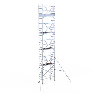 Rolsteiger Euroscaffold Professional 75x305 10,2m werkhoogte carbon vloer tegen de gevel