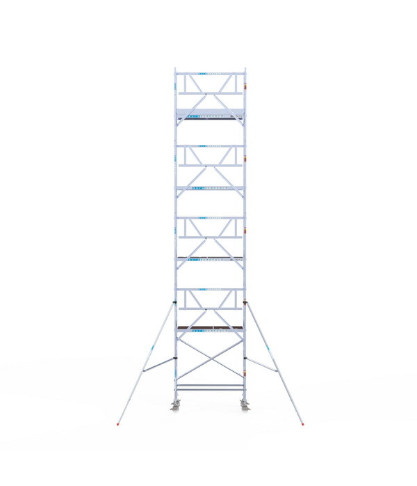 Euro Scaffold Rolsteiger Euroscaffold Professional 75x305 10,2m werkhoogte carbon vloer tegen de gevel