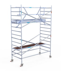 Rolsteiger Euroscaffold Professional 135x305 5,2m werkhoogte tegen de gevel