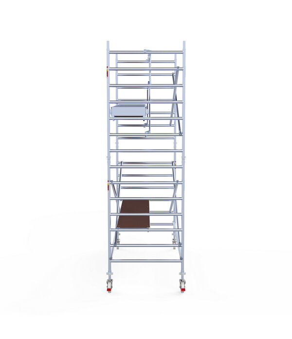 Euro Scaffold Rolsteiger Euroscaffold Professional 135x305 5,2m werkhoogte tegen de gevel