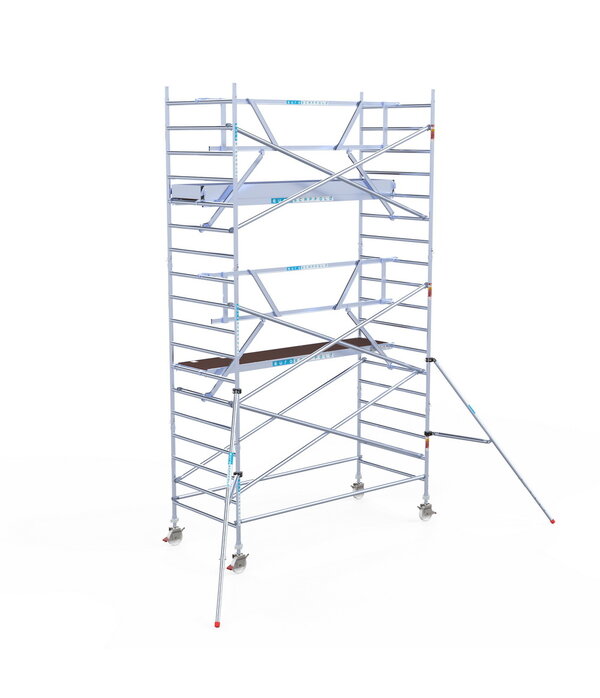 Euro Scaffold Rolsteiger Euroscaffold Professional 135x305 6,2m werkhoogte tegen de gevel